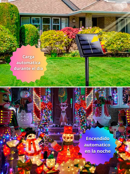 PACK LUCES NAVIDEÑAS SOLARES Y PROYECTOR NAVIDEÑO